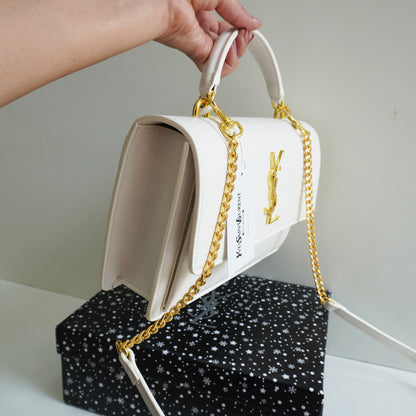 YSL 3 Sunshine - Chic White Shoulder/Sling Bag