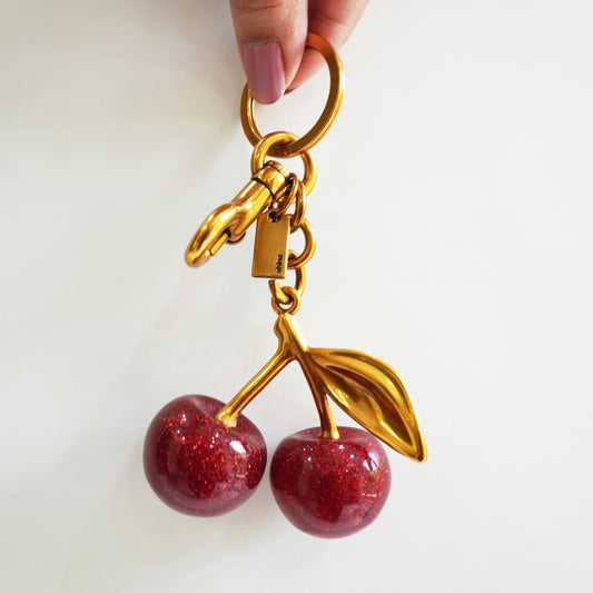 CH99 - Glitter Cherry Bag Charm &amp; Key Ring