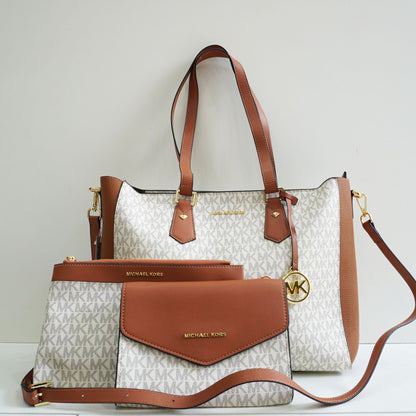 MK777 - 3 in 1 Tote Set - White