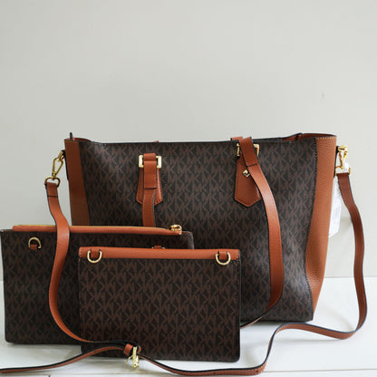 MK777 - 3 in 1 Tote Set - Brown