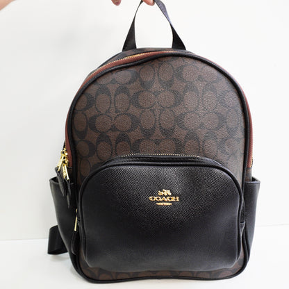 CH01 Elegant Signature Print Backpack - Coffee Monogram