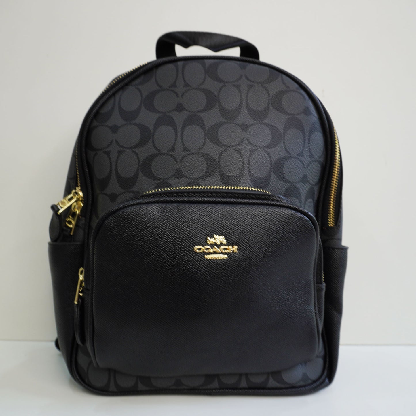 CH01 Elegant Signature Print Backpack - Black Monogram