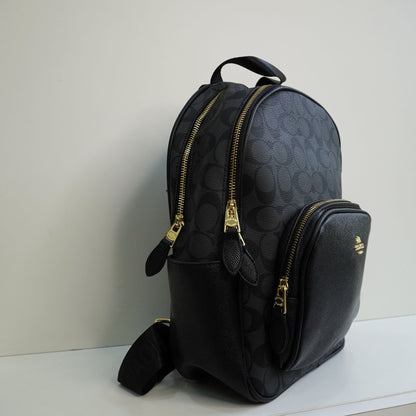 CH01 Elegant Signature Print Backpack - Black Monogram