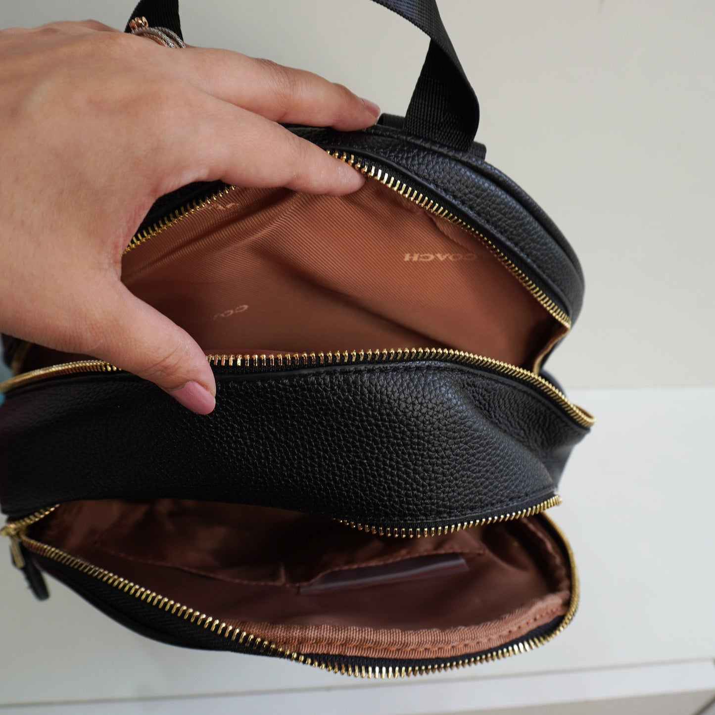CH01 Elegant Signature Print Backpack - All Black