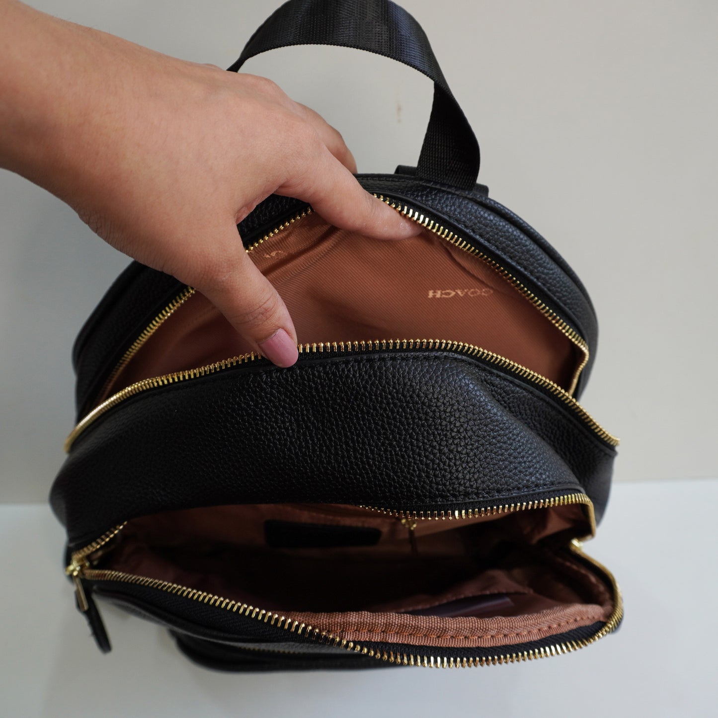 CH01 Elegant Signature Print Backpack - All Black