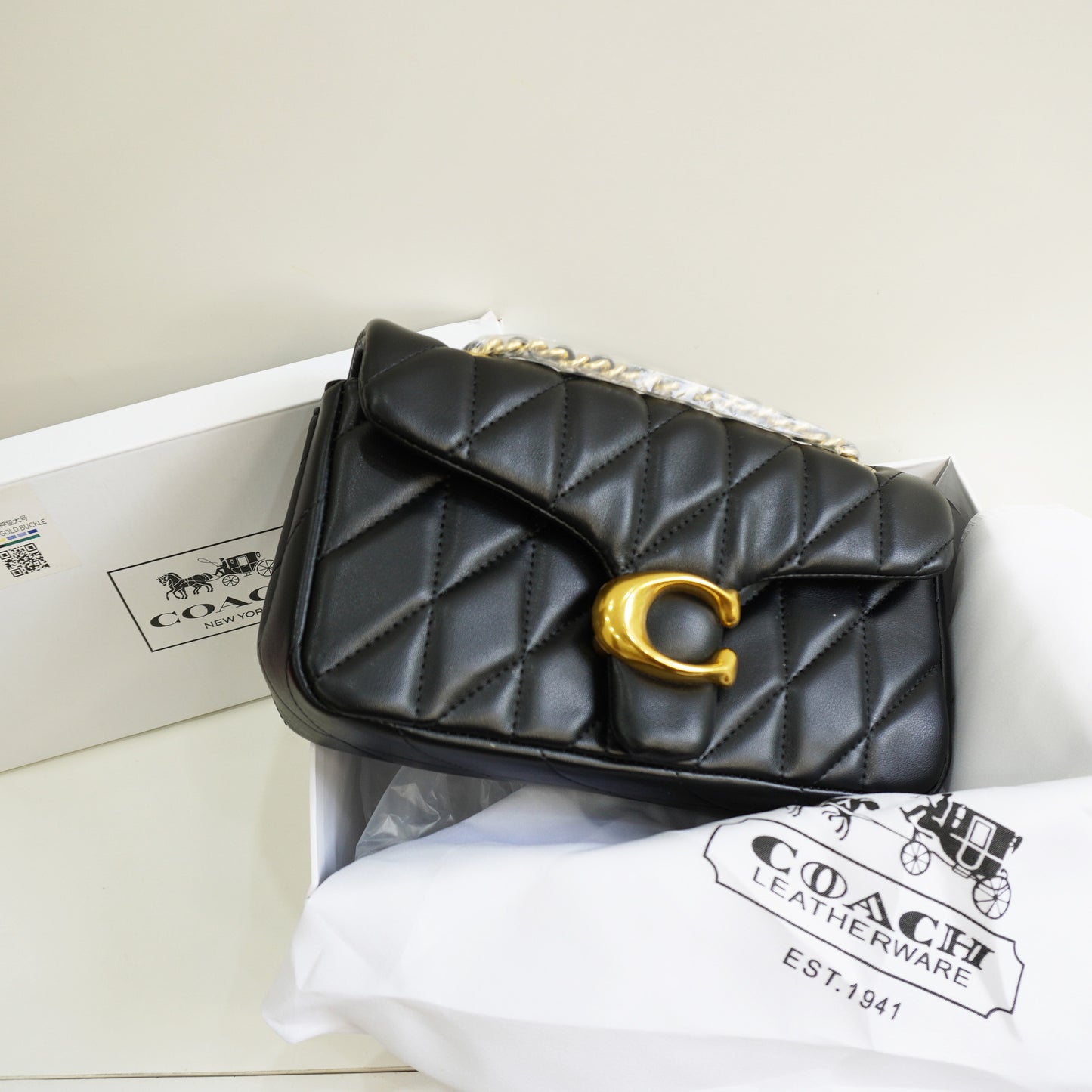 CH33 Quilted Tabby - Black