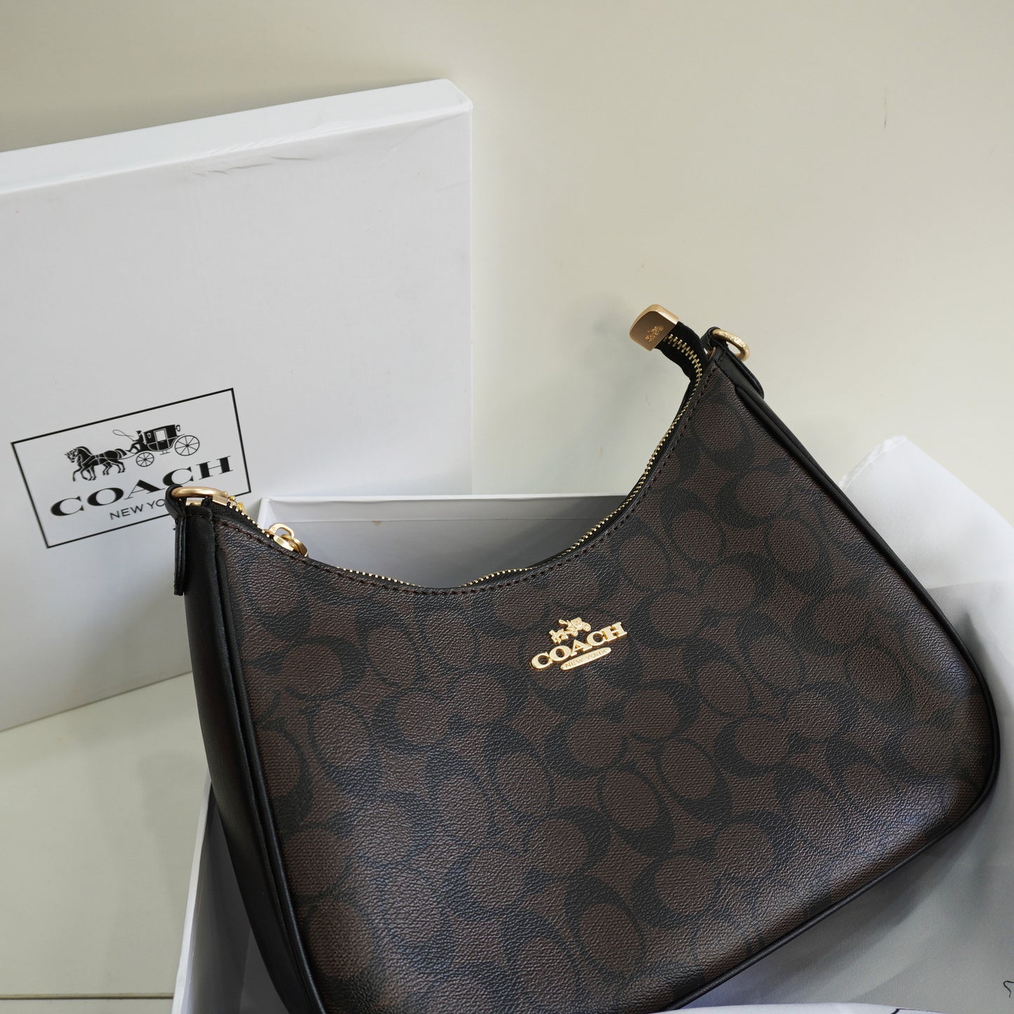 CH22 Classic Monogram Shoulder Bag - Coffee (Brown Box)