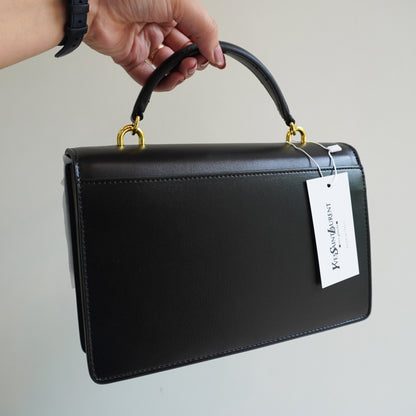 YSL 3 - Chic Black Structured Shoulder Bag