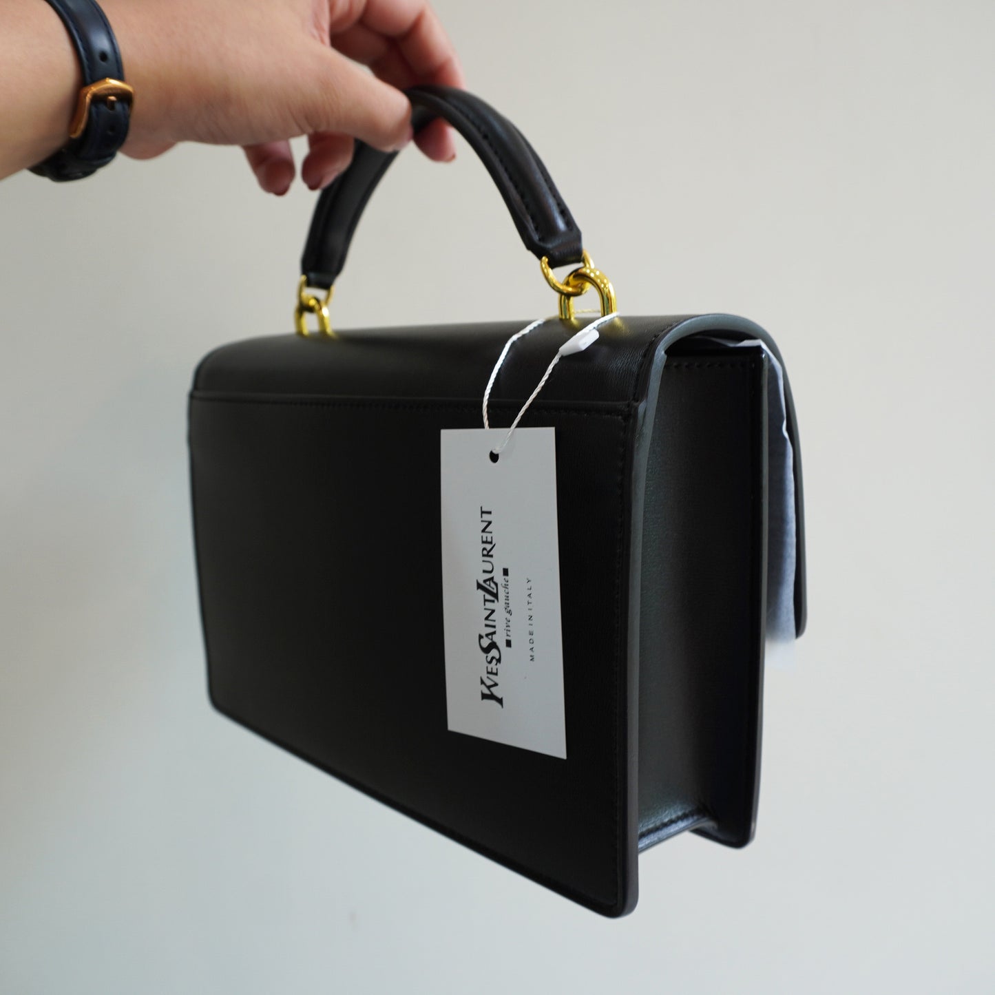 YSL 3 - Chic Black Structured Shoulder Bag