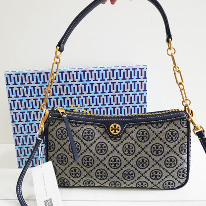 TB22 - Minimalist Jacquard Shoulder Bag in Italian Leather