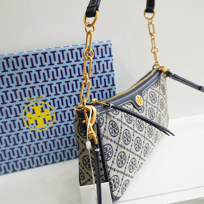 TB22 - Minimalist Jacquard Shoulder Bag in Italian Leather