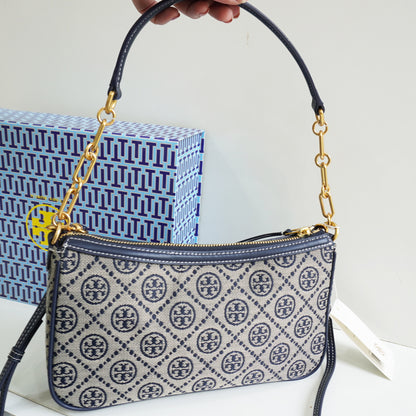 TB22 - Minimalist Jacquard Shoulder Bag in Italian Leather