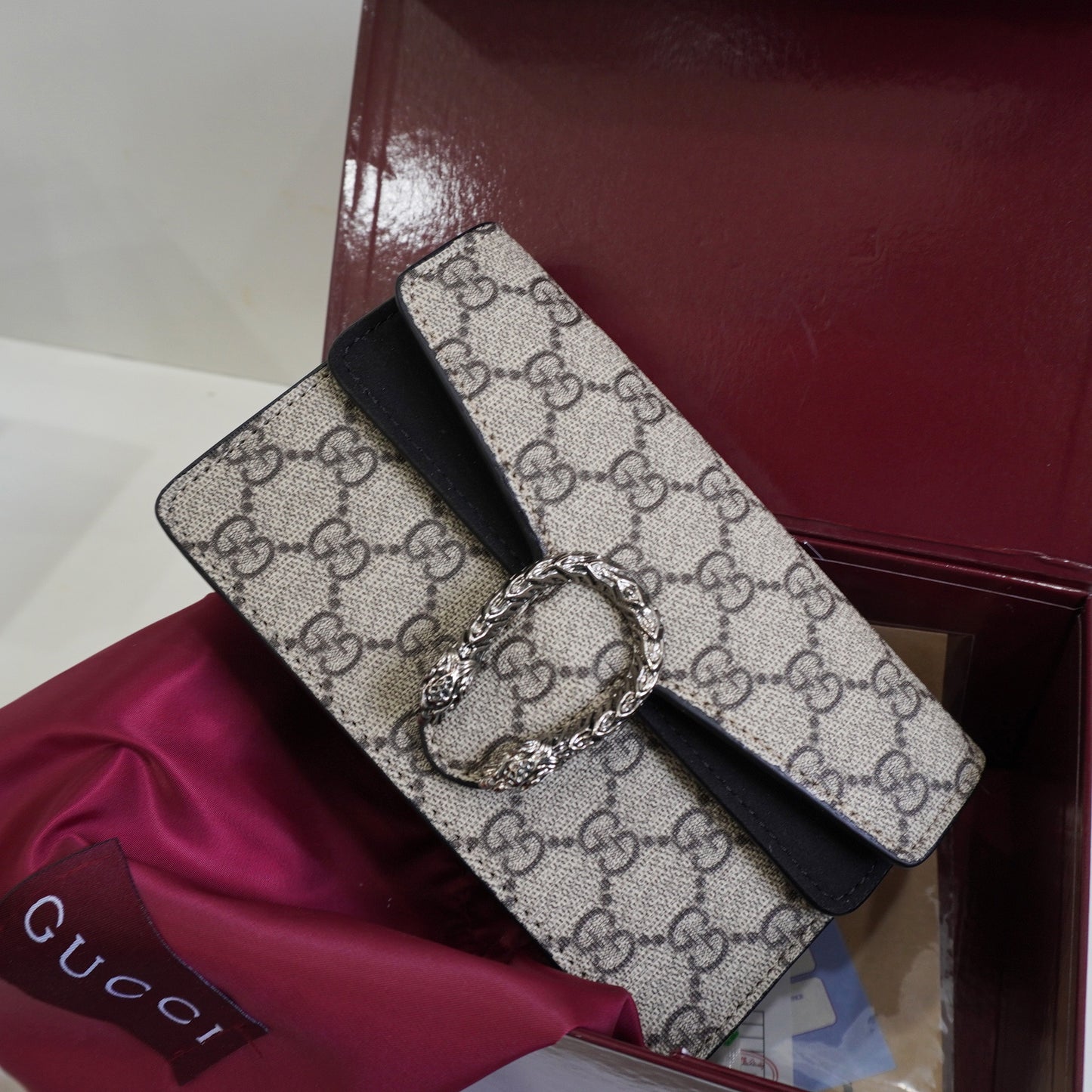 GG01 - Mini Chain Bag with Sculpted Buckle - Signature Black Colour