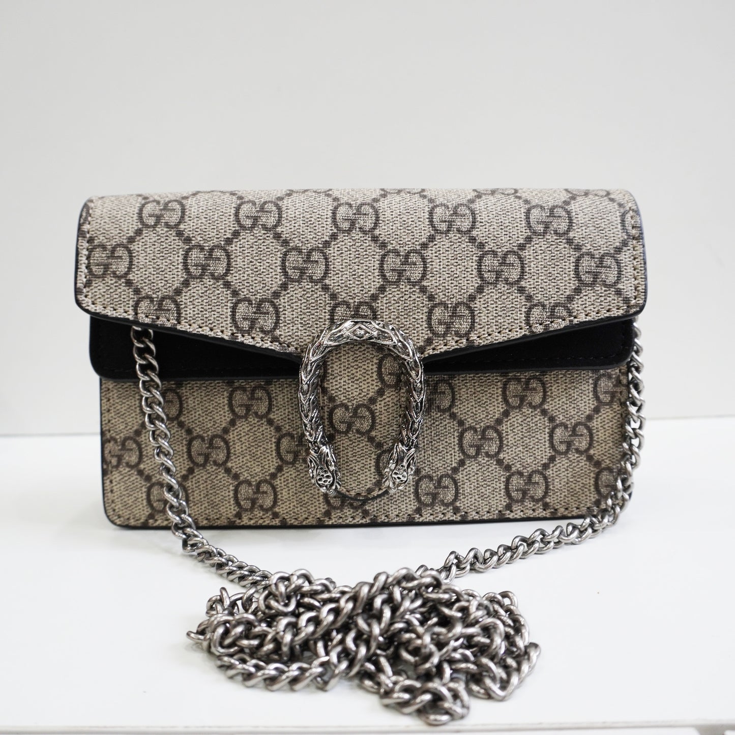 GG01 - Mini Chain Bag with Sculpted Buckle - Signature Black Colour