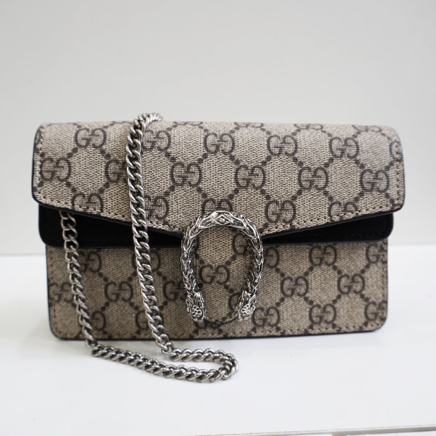GG01 - Mini Chain Bag with Sculpted Buckle - Signature Black Colour