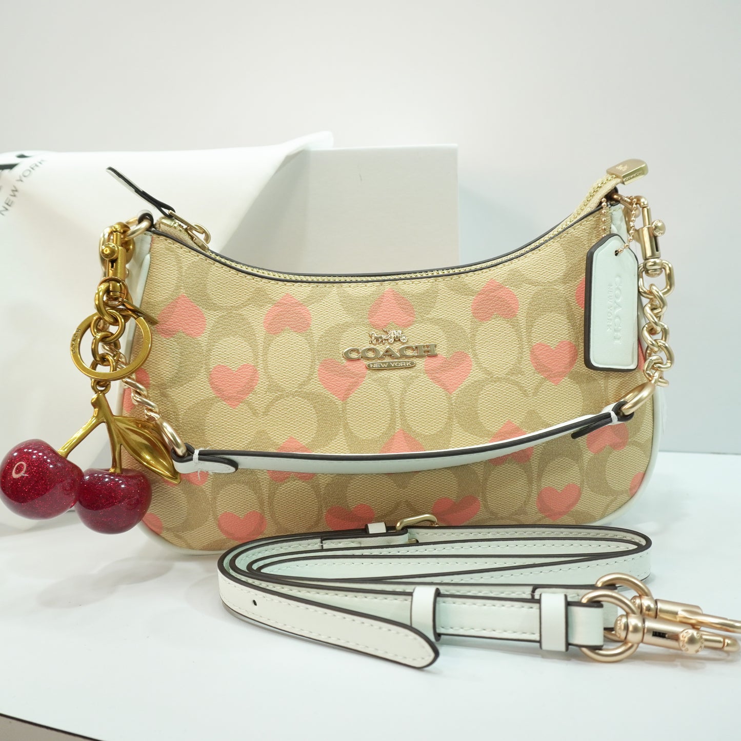 CH Teri Sling Bag - Signature Colour with Heart Print