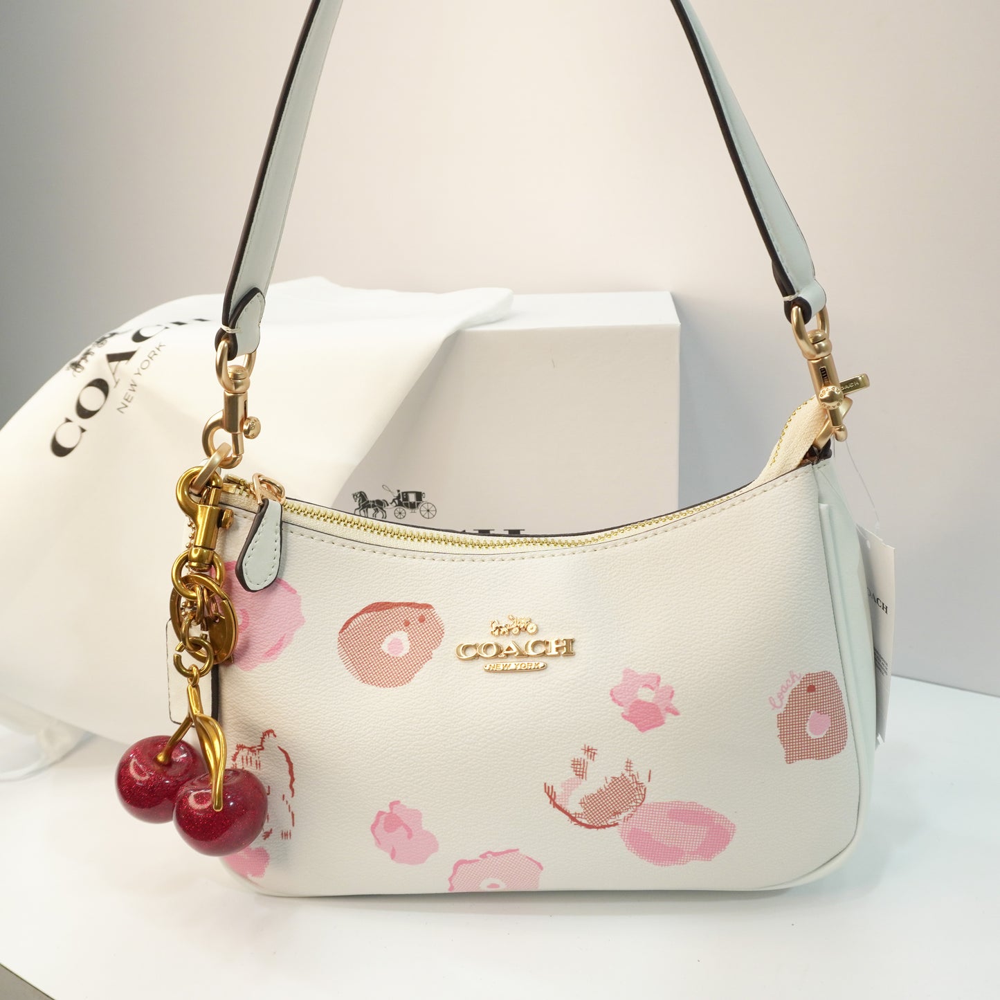 CH Teri Sling Bag - White with Pink Petal Print