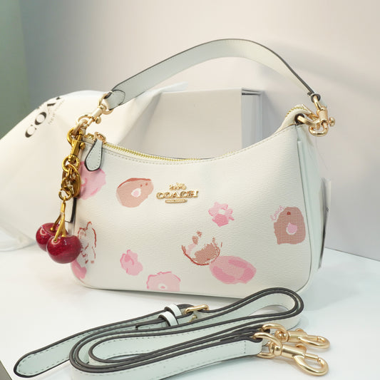 CH Teri Sling Bag - White with Pink Petal Print