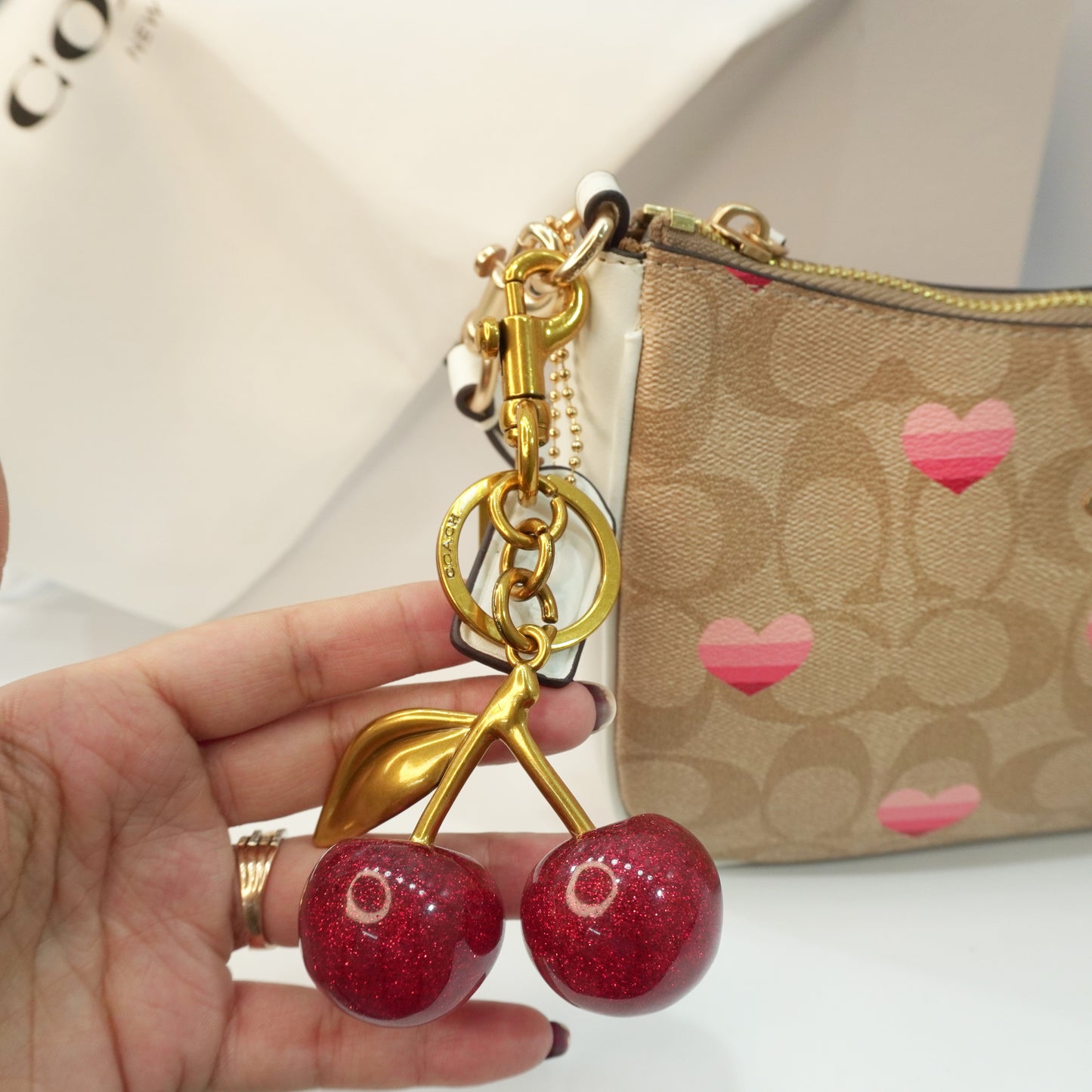 CH Teri Sling Bag - Signature Colour with Heart Print