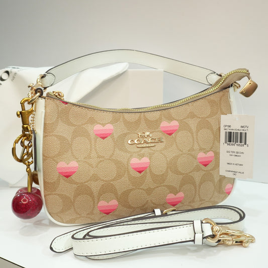 CH Teri Sling Bag - Signature Colour with Heart Print