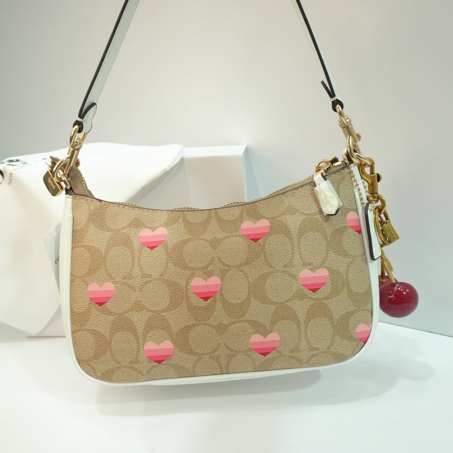 CH Teri Sling Bag - Signature Colour with Heart Print