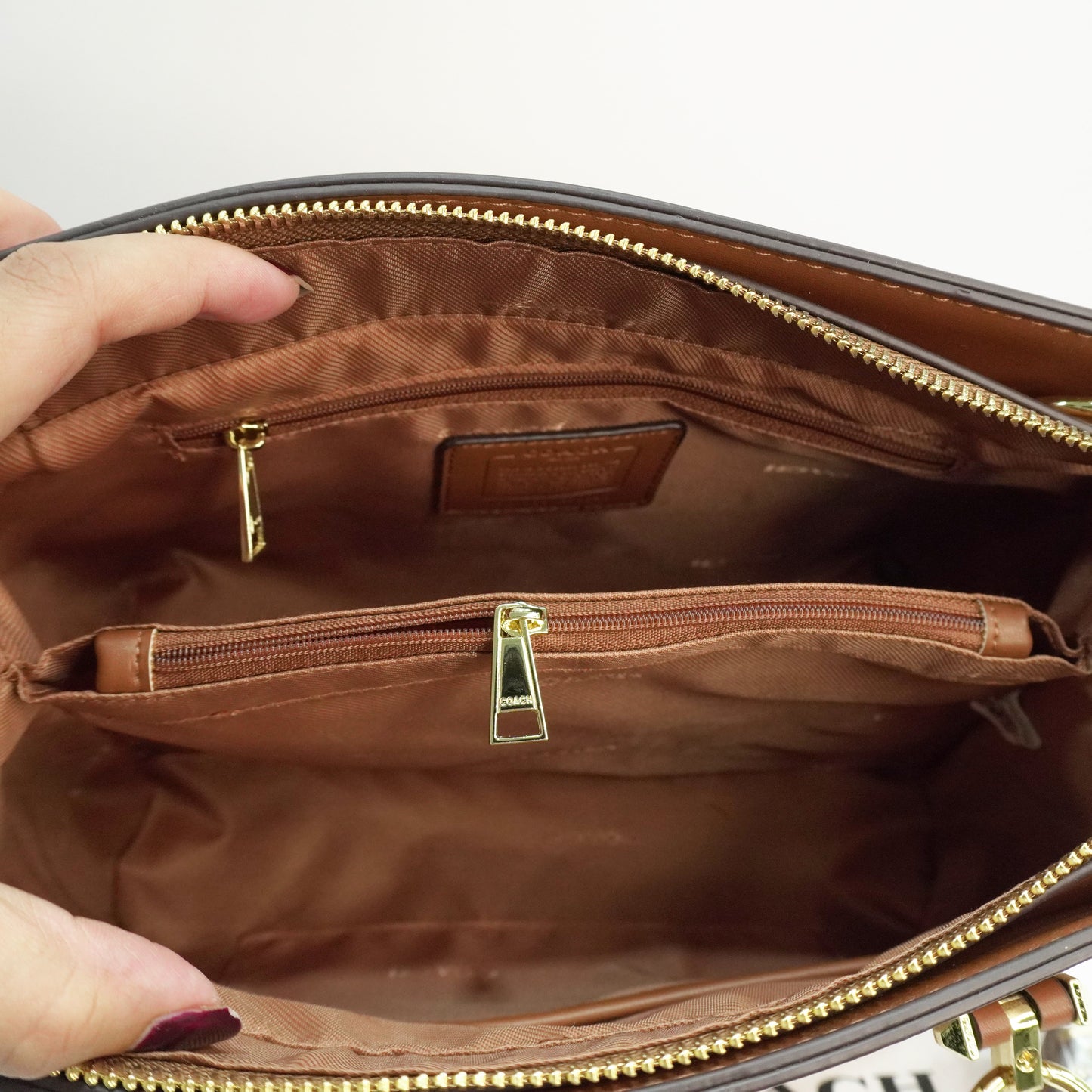 CH Satchel - Tan Signature Print