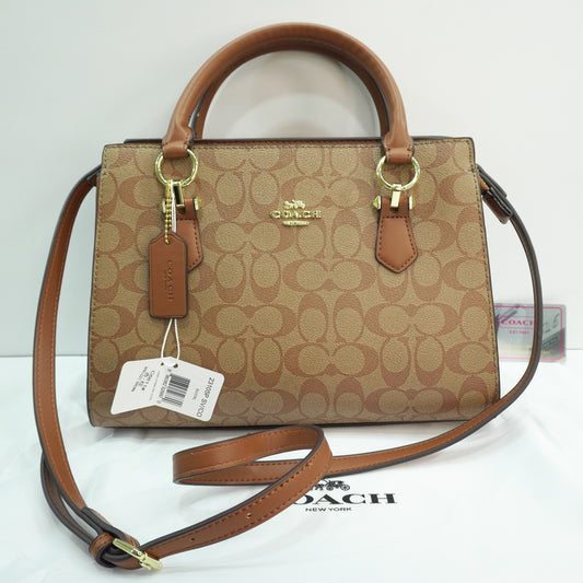 CH Satchel - Tan Signature Print