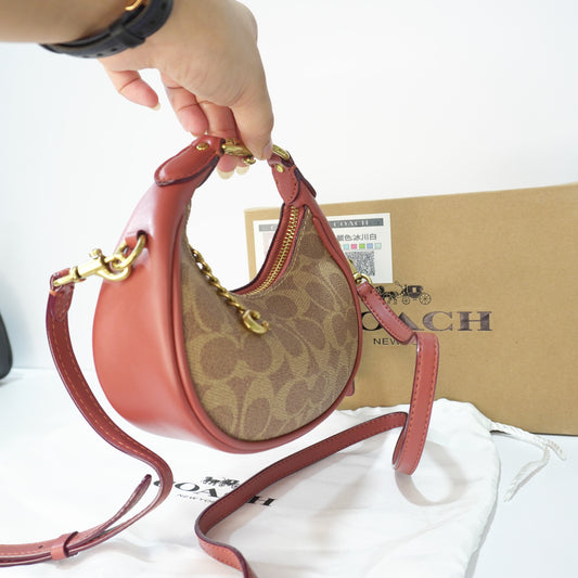CH191 - Mini Shoulder/Sling - Signature Print Tan Brown