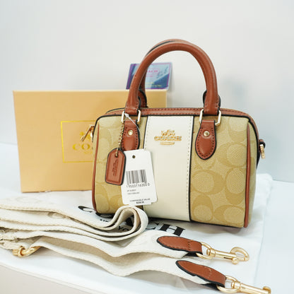 CH717 - Duffle Style Sling- Signature Tan Beige