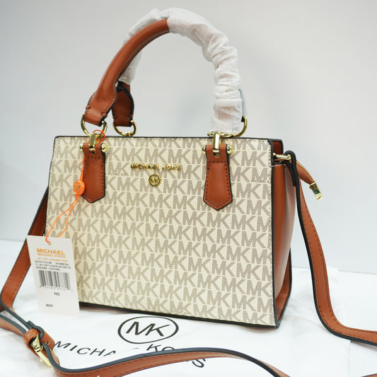 MK335 - Satchel Sling - Beige Brown Monogram