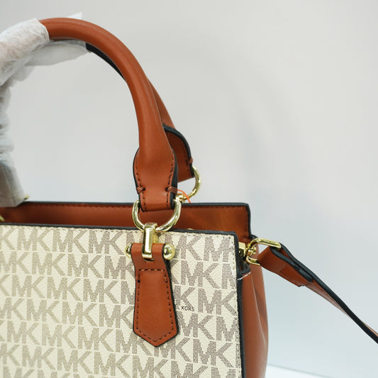 MK335 - Satchel Sling - Beige Brown Monogram