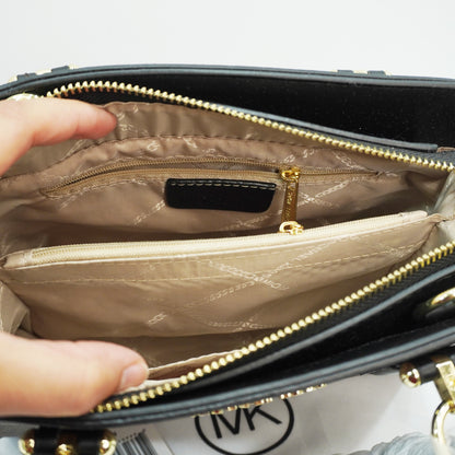 MK335 - Satchel Sling - Coffee Black Monogram Print