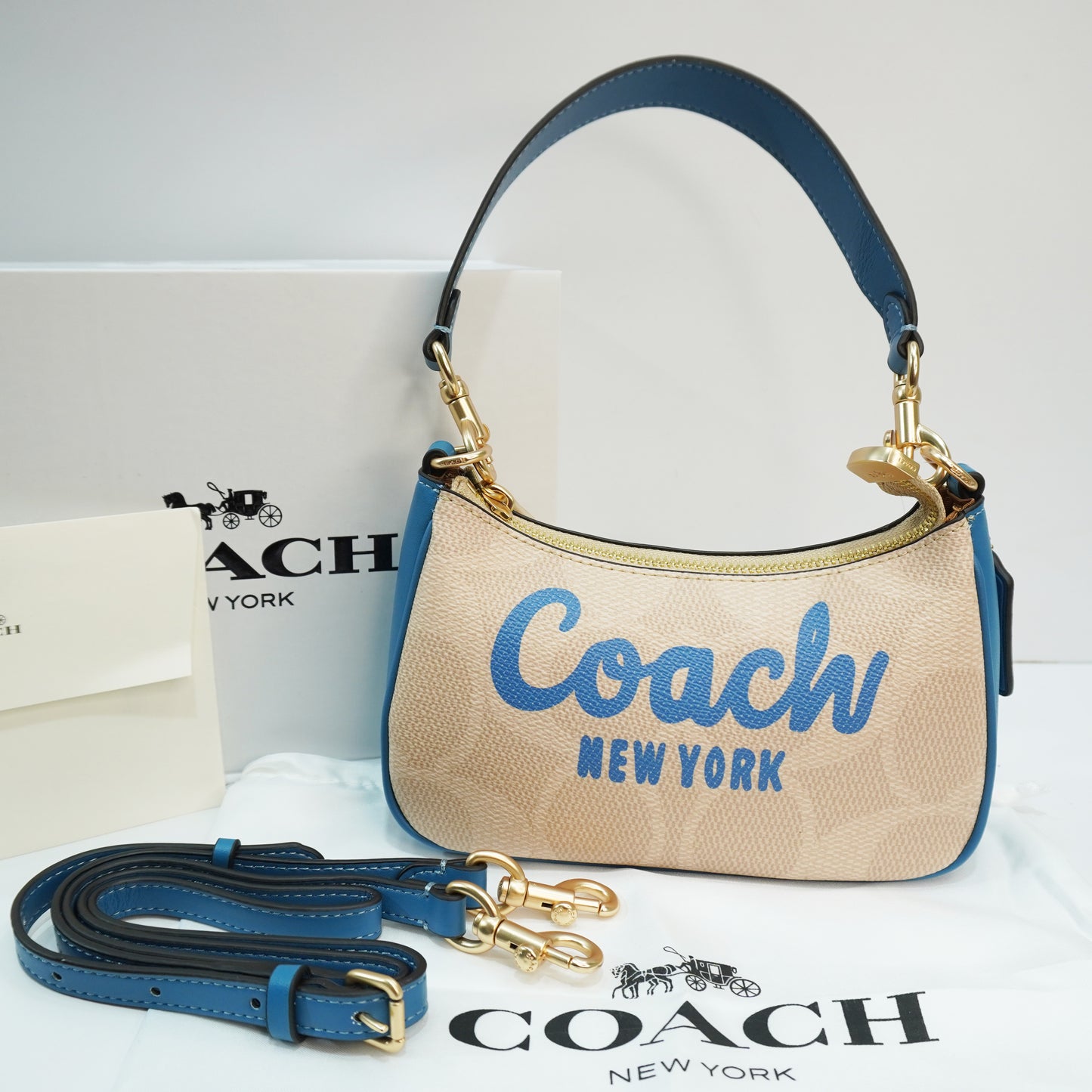 CH786 - Shoulder/Sling - Beige Blue