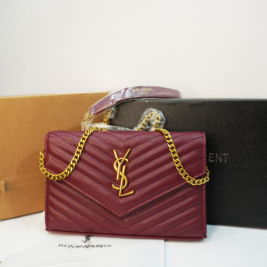 YSL515 - Sling - Rich Maroon/ Wine - Ultra Premium Double box