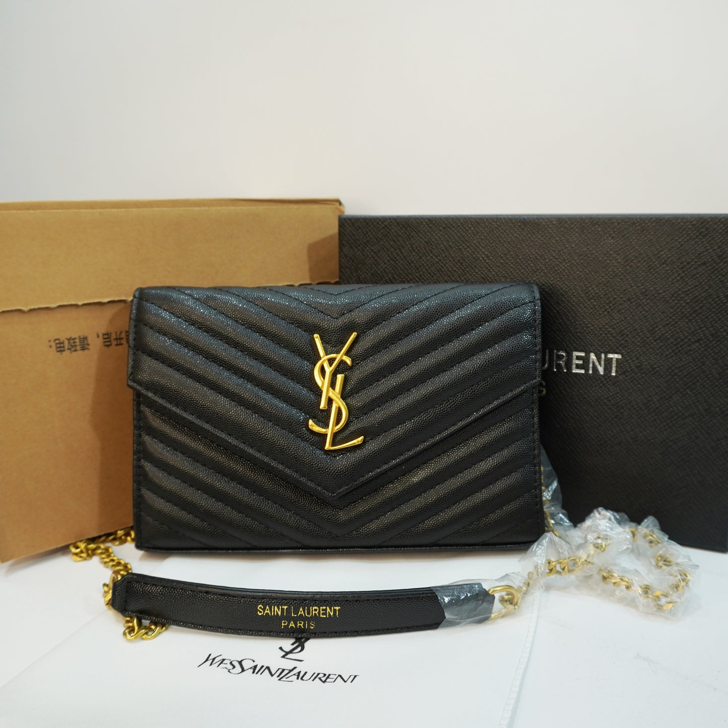 YSL Envelope Sling - Black
