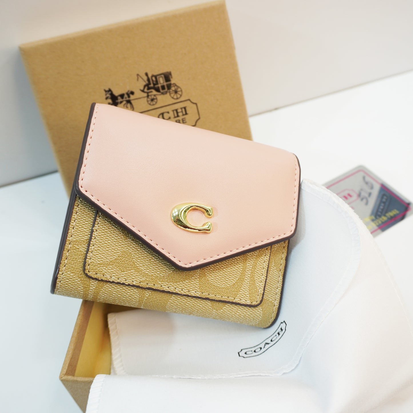 COCH Wallet - Powder pink/Light Apricot  Ultra Premium Quality