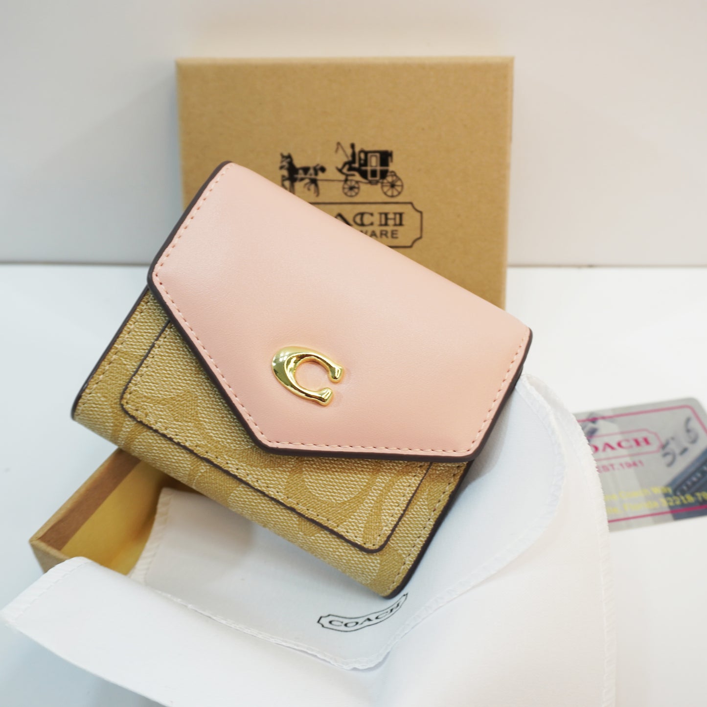 COCH Wallet - Powder pink/Light Apricot  Ultra Premium Quality