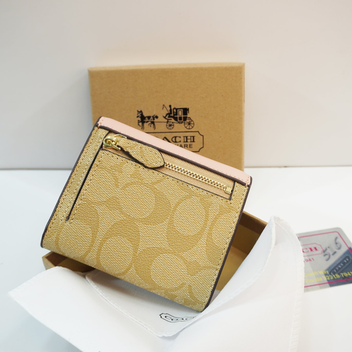 COCH Wallet - Powder pink/Light Apricot  Ultra Premium Quality