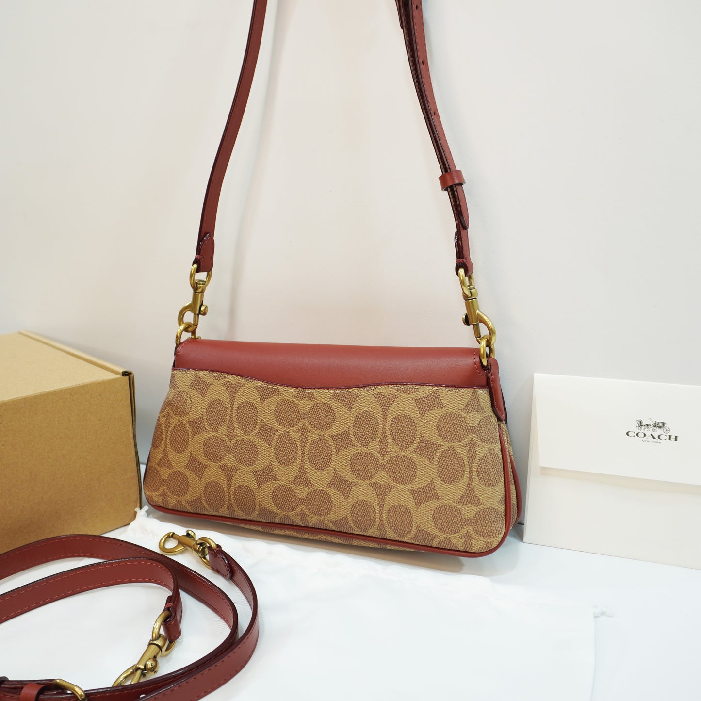 CH0070 - Sling/Shoulder/Clutch - Signature Tan Colour Ultra Premium Quality