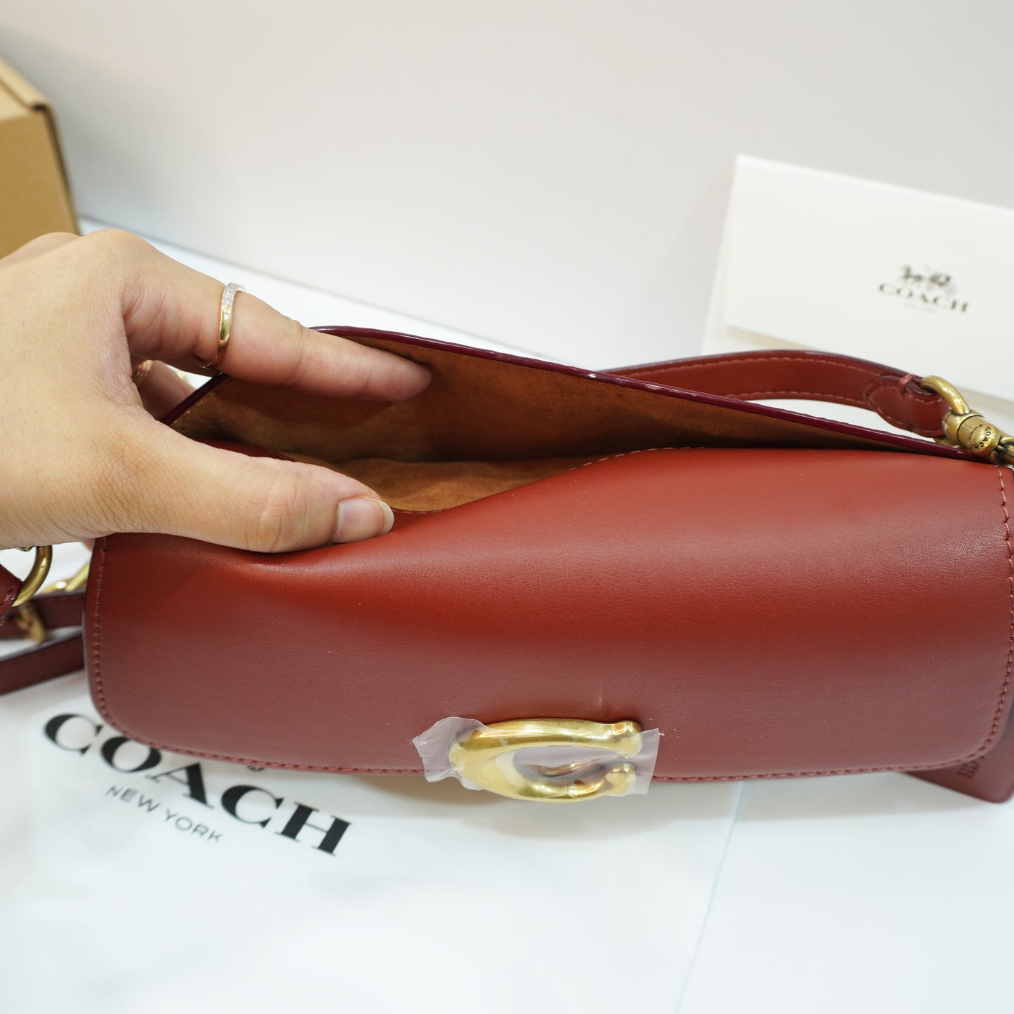 CH0070 - Sling/Shoulder/Clutch - Signature Tan Colour Ultra Premium Quality