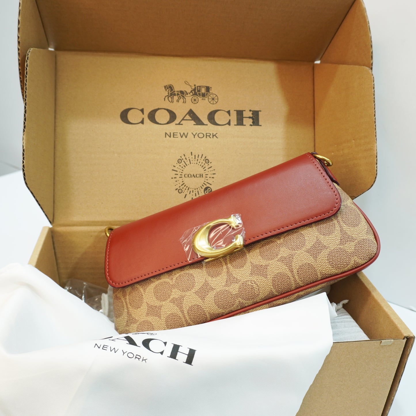 CH0070 - Sling/Shoulder/Clutch - Signature Tan Colour Ultra Premium Quality
