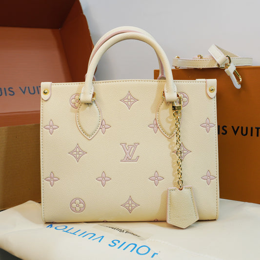 LV515 - Satchel/Sling/Medium size tote - Cream snd Blush Pink