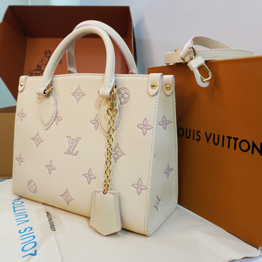 LV515 - Satchel/Sling/Medium size tote - Cream snd Blush Pink