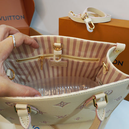 LV515 - Satchel/Sling/Medium size tote - Cream snd Blush Pink