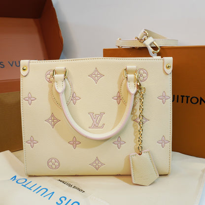 LV515 - Satchel/Sling/Medium size tote - Cream snd Blush Pink
