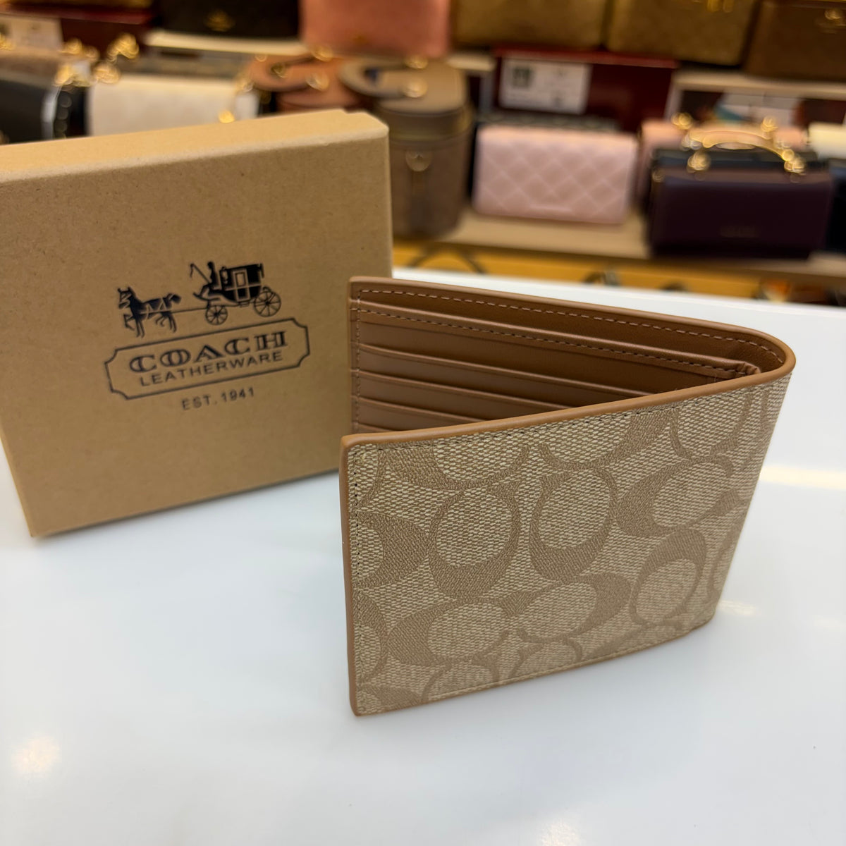 Coch Mens Wallet - Signature Beige