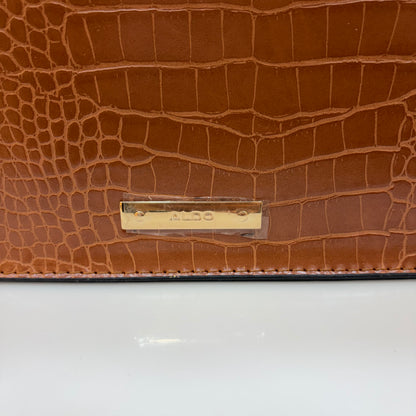 ALD Women Satchel Bag with Square Shape - Brown & White