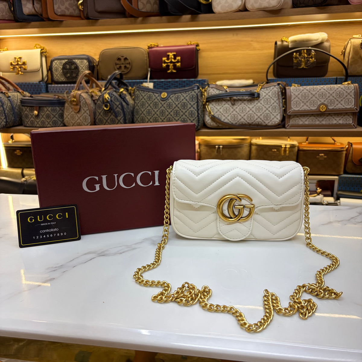 GG Mini Marmont - White (Ultra Premium)