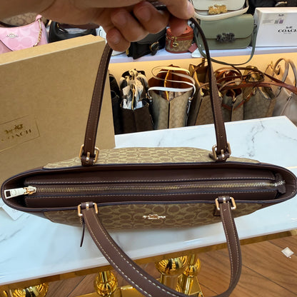 COCH Zip Top Tote Bag - Apricot Coffee