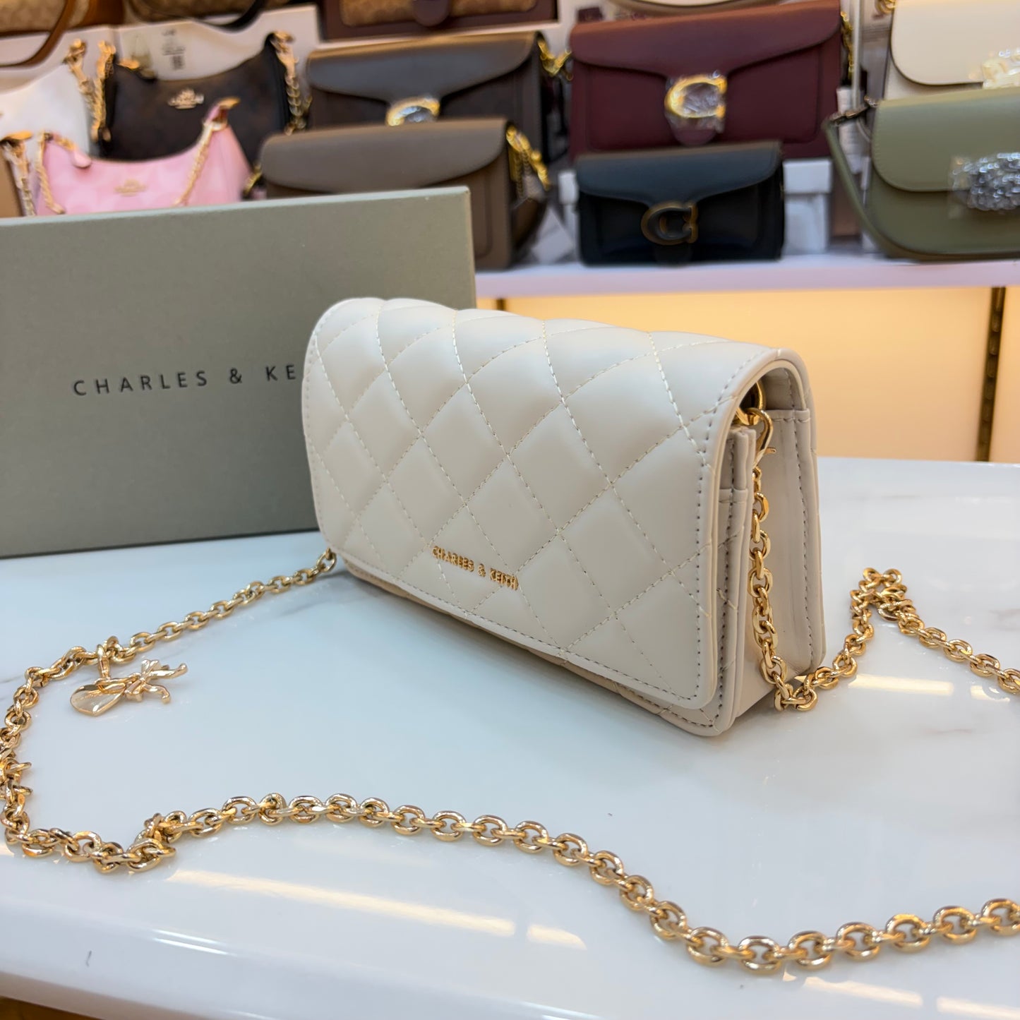 CNK Arrietty Quilted Sling Bag - White
